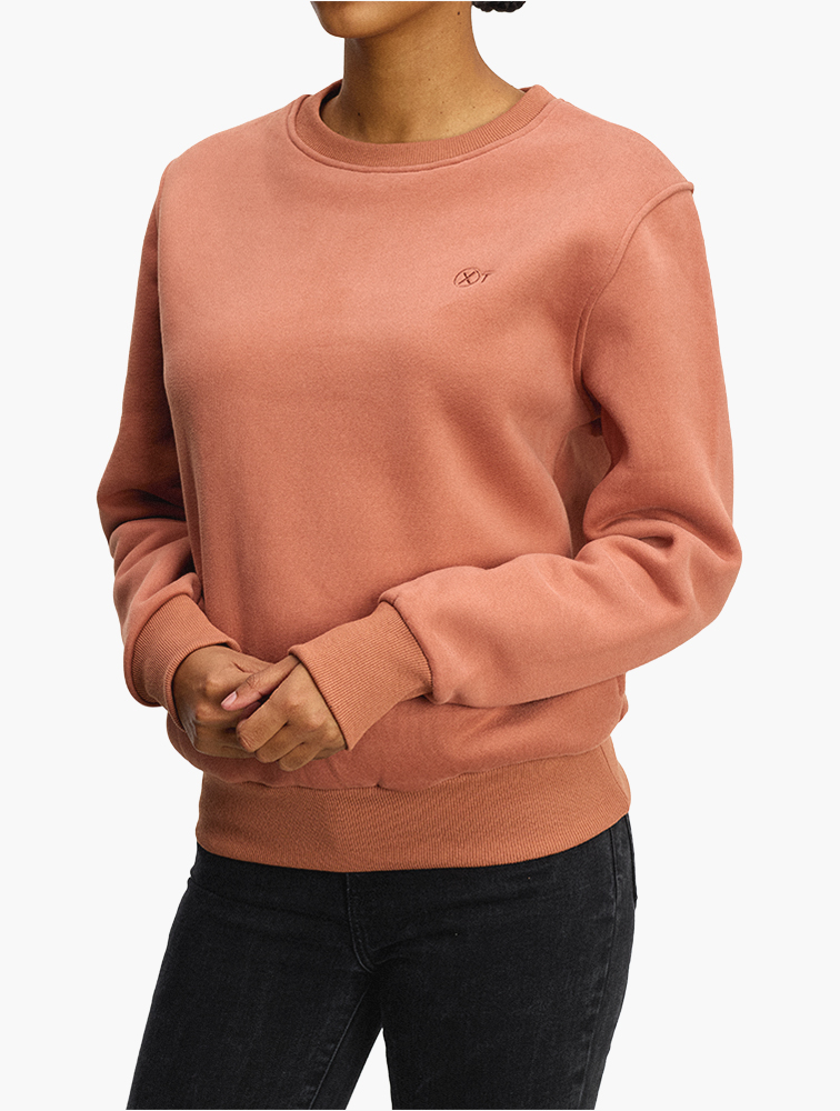 MyRunway | Shop XT Brown Crew Neck Fleece Sweater for Women from